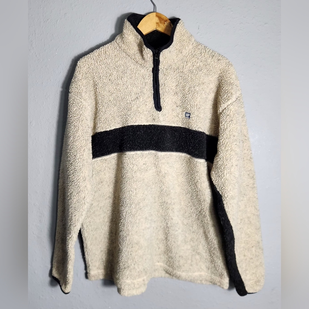 Vintage Redsand Pullover Button Oatmeal Brown Sweatshirt Fleece Medium